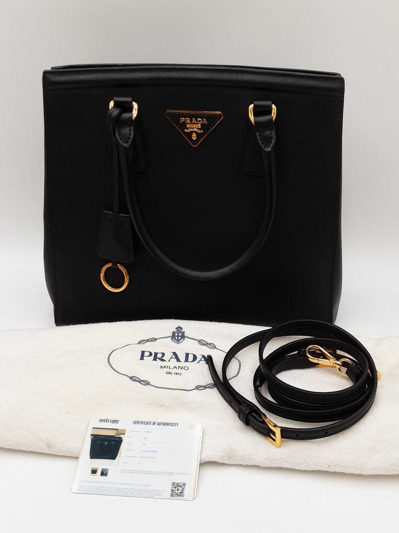 Prada Double Zip Saffiano Leather Shoulder Bag Eb0924wrxdu