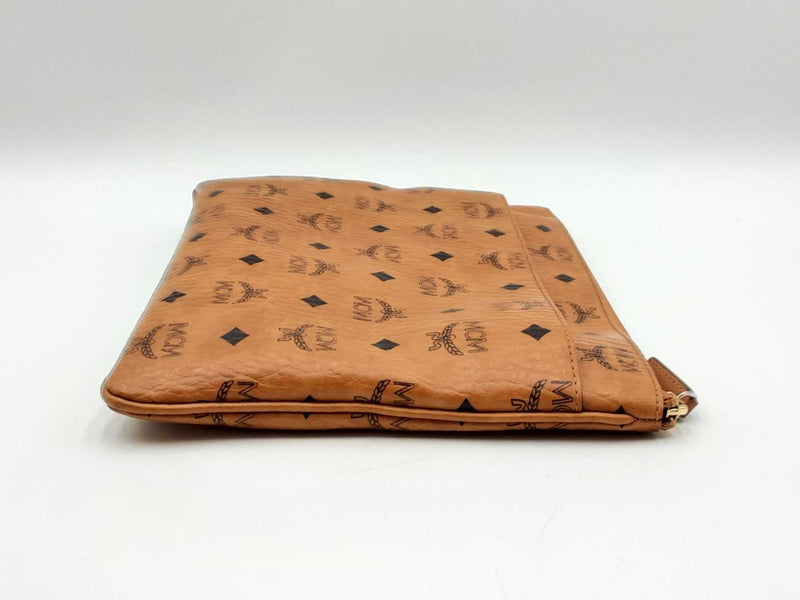 Mcm Medium Pouch Pocket In Cognac Visetos Monogram Coated Canvas Fw0125crdu