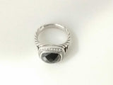 David Yurman Sterling Sliver Petit Albion Black Stone Ring 9.7 Grams Size 6 Mk0926lzxmia