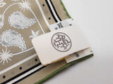 Hermes Bandana 55 Chorus Stellarum Olive Green Silk Scarf Do0826orxde