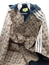 Gucci X Adidas Reversible Black Tan Logo Hooded Cape Poncho Size S Do1124llxzde