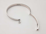 Hermes 18k White Gold Diamond Bangle Bracelet 6 In Lhszxzde