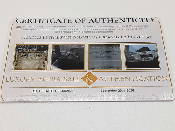 Hermes Birkin 30 Himalayan Beige Niloticus Croc Palladium Handbag Do1025crxzxde