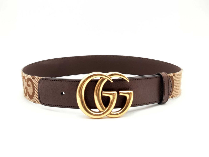 Gucci Marmont Jumbo Gg Wide Canvas & Leather Belt & Gold-tone Buckle Fw0125lxzsa