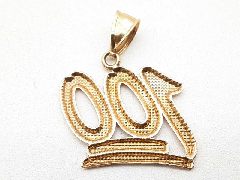 10k Yellow Gold 100 Emoji Pendant 2.8g Lh1024crde