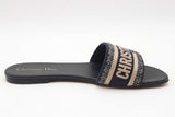 Christian Dior Dway Deep Blue Embroidered Slides Size 40 Eb1025oxzsa