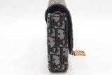 Christian Dior Oblique Jacquard Saddle Pouch With Chain Eb0226rxzsa