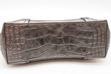 Balenciaga Editor Xs Metallic Silver Crocodile Embossed Clutch Eb0326prxde