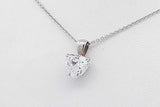 1.02ctw Lab Grown Heart Shaped Diamond Necklace 14k White Gold 1.9g Eb0125wwxdu