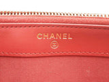 Chanel Cc Filigree Caviar Double Zip Clutch With Chain Red Aa0225rxzsa