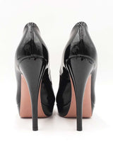 Gucci Lisbeth Black Patent Leather Platform Pumps Size Eu 38.5 Fw0825lxzdu