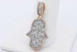 2.08cttw Diamond Hamsa Pendant In 10k Yellow Gold 3.2 Grams Eb0226woxdu