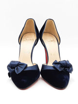 Christian Louboutin Biba D'orsay Blue Velvet Pumps Size Eu 36 Us 6 Fw0725rzdu