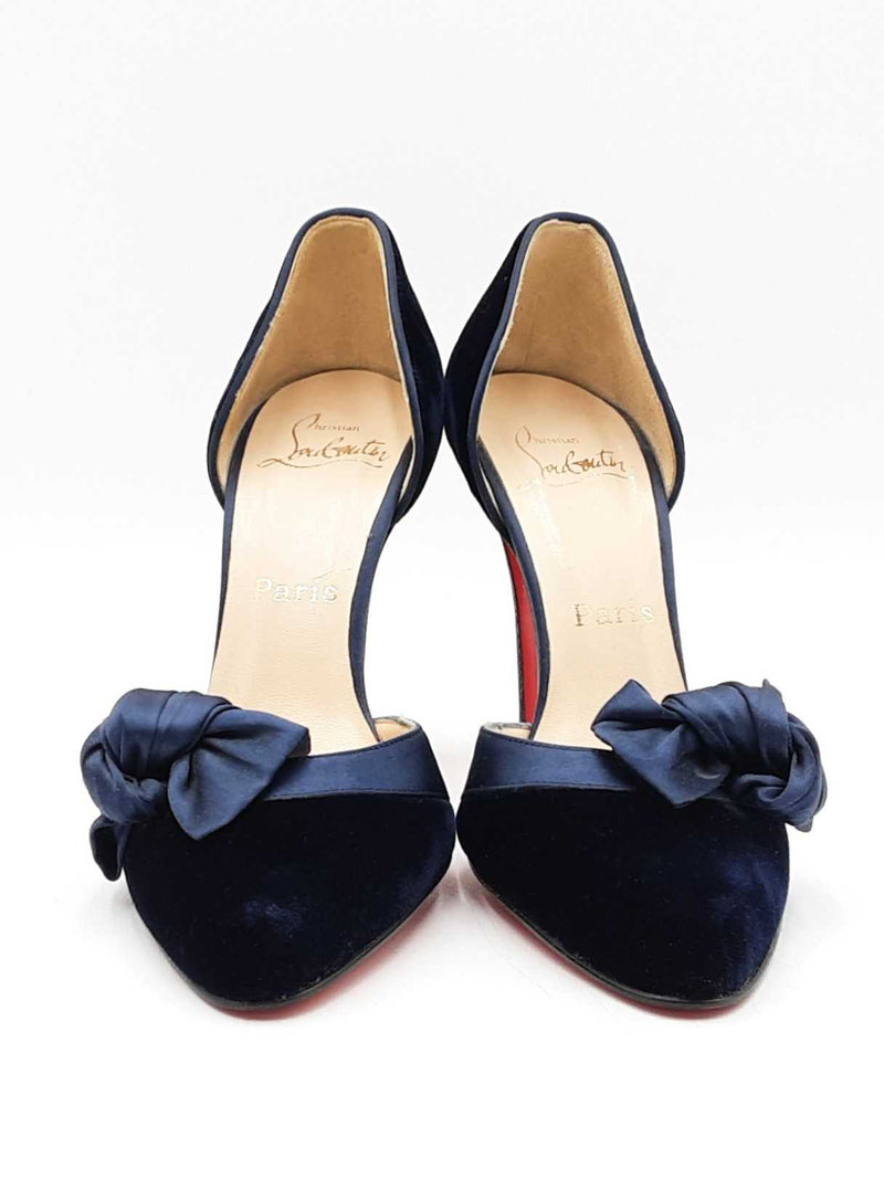 Christian Louboutin Biba D'orsay Blue Velvet Pumps Size Eu 36 Us 6 Fw0725rzdu