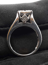 1.22 Cttw Diamond & 14k White Gold Engagement Ring 6 Grams Size 7 Fwczxdu