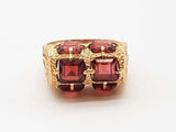 Garnets 18k Yellow Gold 4.3g Ring Size 6 Do0426worde