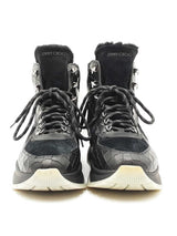 Jimmy Choo Inca Shearling Sneakers In Croc-embossed Leather Sz It 46 Fw0825loxdu