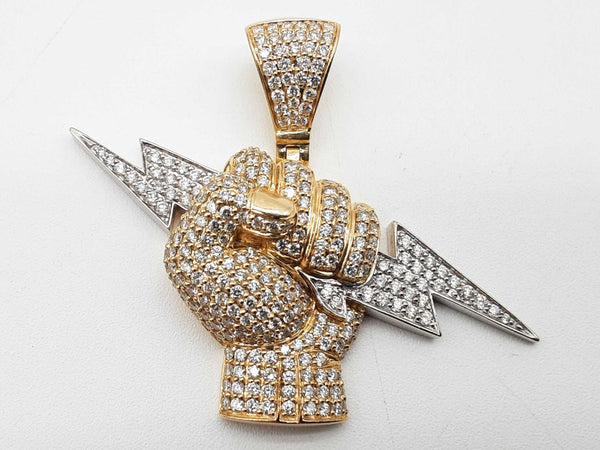 5.17 Cttw Diamonds 10k Two-tone Gold 22.4g Lightning Bolt Pendant Do0725oxzxde