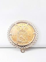 22k Gold 1897 Netherlands Coin Pendant In 14k Setting 9.4 Grams Fw0726lxzxdu