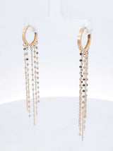 18k Yellow Chain Cascade Hoop Earrings 1.9 Grams Fw0826lxzdu