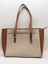 Michael Kors Sullivan Large Leather Zip Tote Beige Aa1225wzsa
