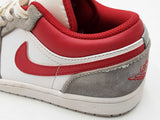 Nike Air Jordan 1 Low Se Sneakers - White, Light Smoke Grey, Gym Red Size 7.5 Fw0526wzdu