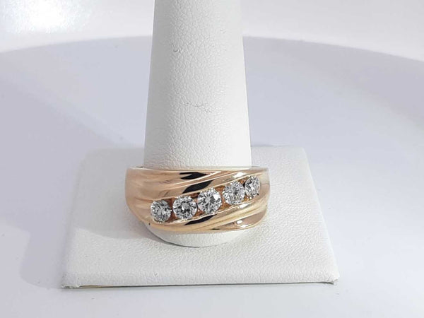 0.80 Cttw Diamond 14k Yellow Gold 9 Grams Size 11.5 Aa1025czxsa