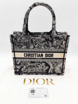 Christian Dior Toile De Jouy Blue Ecru Canvas Small Book Tote Do1025lxzxde