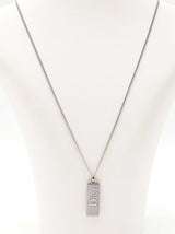 Christian Dior Guilloché Plate Silver-tone Pendant Necklace 25 Inch Fw0826ozxdu