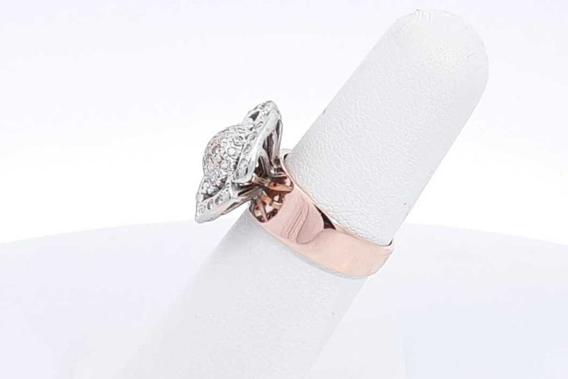 Approx. 0.29ctw Diamond Flower Ring 10k Rose Gold 6.4 Grams Size 6 Eb1024lrxsa