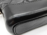 Chanel Gabrielle Quilted Black Aged Leather Crossbody Hobo Bag Do1025lrxzde