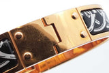 Hermes Balades Equestres Printed Enamel Hinged Bangle Bracelet 40.4g Eb0726oorde
