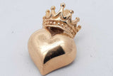 Queen Baby 18k Yellow Gold Crowned Heart Pendant 16.4 Grams Eb0826lowrsa