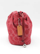 Coach Faye Mini Drawstring Bag In True Red Signature Denim Fw0726wxdu