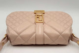 Versace Quilted Pink Leather Greca Goddess Mini Shoulder Bag Eb0224oxzsa