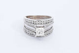 Approx. 1.57ctw Diamond Wedding Set In 14k White Gold  8.5g Sz 7.5 Eb0724oxxzdu