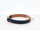 Hermès Rivale Mini Bracelet In Gold-tone & Black Swift Leather 6 Inch Fw0626lzxdu