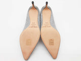 Jimmy Choo Romy Silver Glitter Pointed Toe Pumps Size 7.5 Sd0926lzxde
