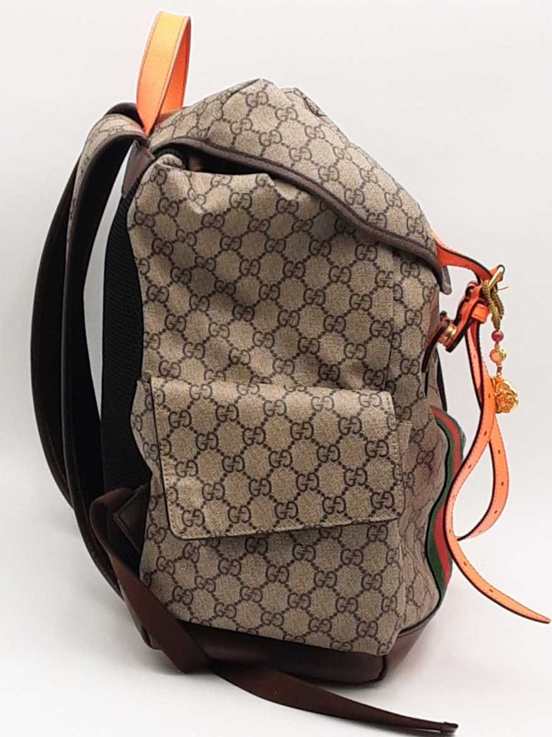 Gucci Ophidia Gg Supreme Double Buckle Backpack Beige Aa0226lzxzsa