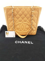 Chanel Tan Quilted Caviar Leather Shopping Tote Shoulder Bag Do0626crxde