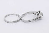 0.16ctw Center Diamond Wedding Set In 14k White Gold 5.1g Size 5.25 Eb0426pxzsa
