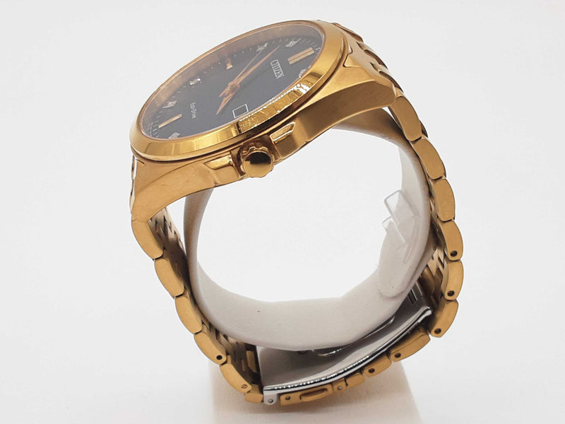 Citizen E111 Eco-drive Black Dial Goldtone Steel Watch Do1025lxzde