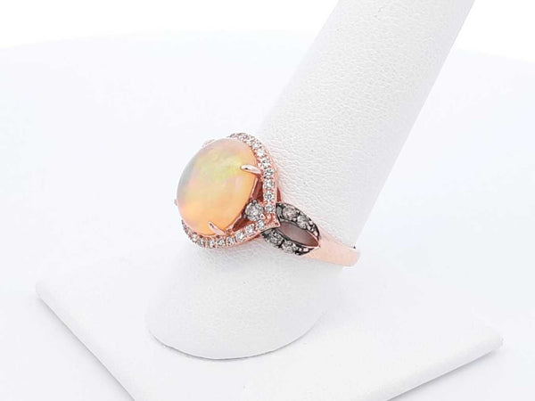 Le Vian Opal & Diamond Halo Ring In 14k Rose Gold 5.4 Grams Size 8.5 Fw0725lxzdu