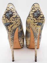 Giuseppe Zanotti Sharon Tricolor Python Embossed Heels Size Eu 36 Do0725crde