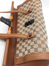 Gucci Gg Monogram Canvas Bamboo Bullet Satchel Bag Eb1225lerdu