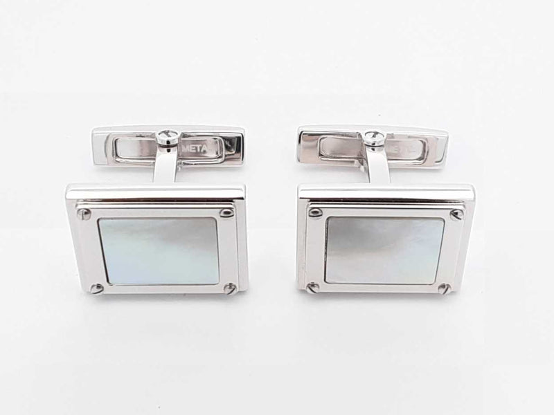 Cartier Sterling Silver & Mother Of Pearl Cufflinks 17 Grams Fw0225wrzdu