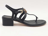 Chanel Cc Leather Flats Black Size Eu 37 Aa1025lzxsa