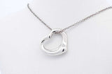 Tiffany & Co . Elsa Peretti Open Heart Pendant Sterling Silver 16 Inch Eb226rxde