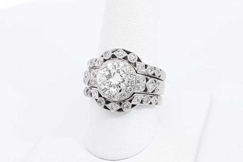 1.76ctw Diamond Wedding Set In 14k White Gold 14.6 Grams Size 8.5 Eb0225orxzsa