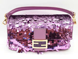 Fendi Baguette Purple Sequined Shoulder Bag Do1225lrxzde
